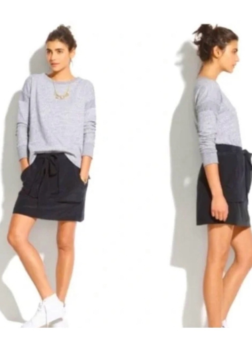 Madewell Black Silk Skirt